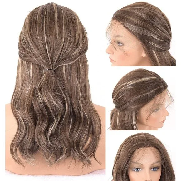 Brown Hair With Highlights Lace Front Wigs